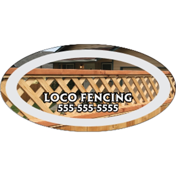 4" x 2" clear static stick decal with oval shape; suitable... from ASI 89910 Stouse, LLC