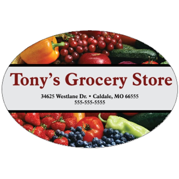 4.5" x 3" clear polyester decal with oval shape; suitable for... from ASI 89910 Stouse, LLC