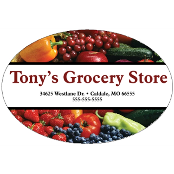 4.5" x 3" removable white vinyl decal with oval shape; suitable... from ASI 89910 Stouse, LLC