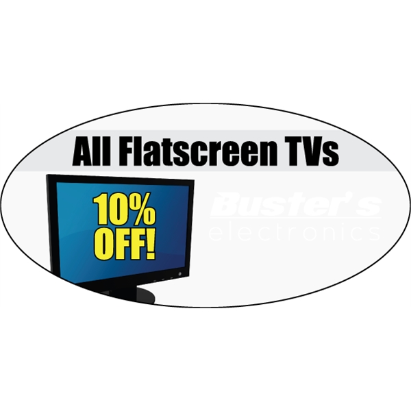 5" x 2.5" clear polyester decal with oval shape; suitable for... from ASI 89910 Stouse, LLC