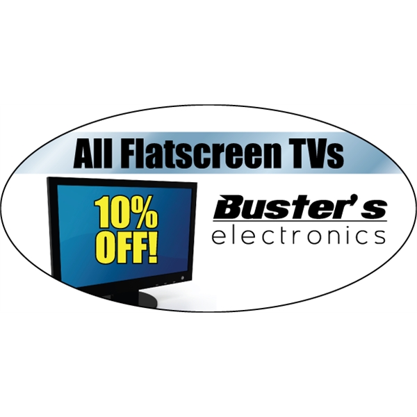 5" x 2.5" chrome polyester decal with oval shape; suitable for... from ASI 89910 Stouse, LLC