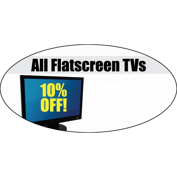 5" x 2.5" clear static stick decal with oval shape; suitable... from ASI 89910 Stouse, LLC