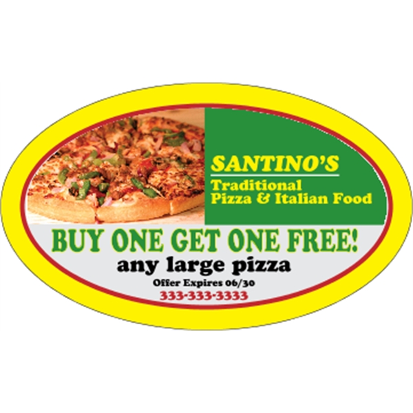 5" x 3" clear polyester decal with oval shape; suitable for... from ASI 89910 Stouse, LLC