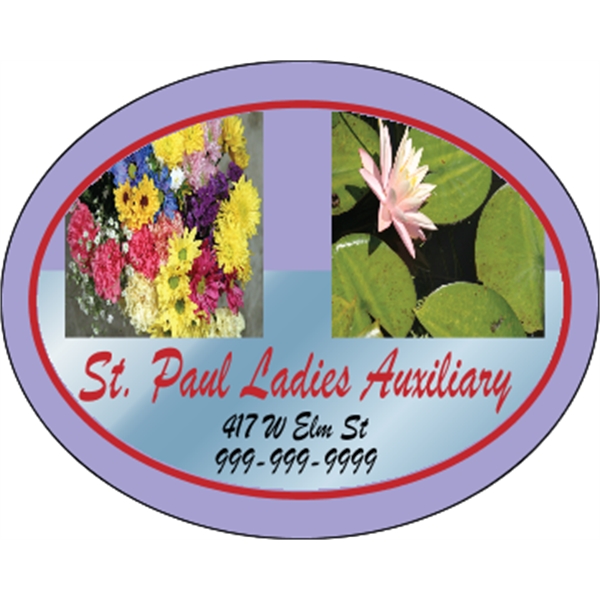 5" x 4" chrome polyester decal with oval shape; suitable for... from ASI 89910 Stouse, LLC