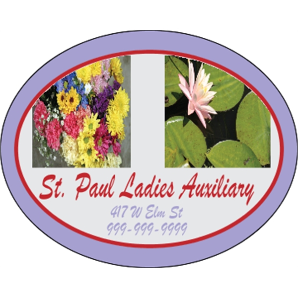 5" x 4" clear static stick decal with oval shape; suitable... from ASI 89910 Stouse, LLC