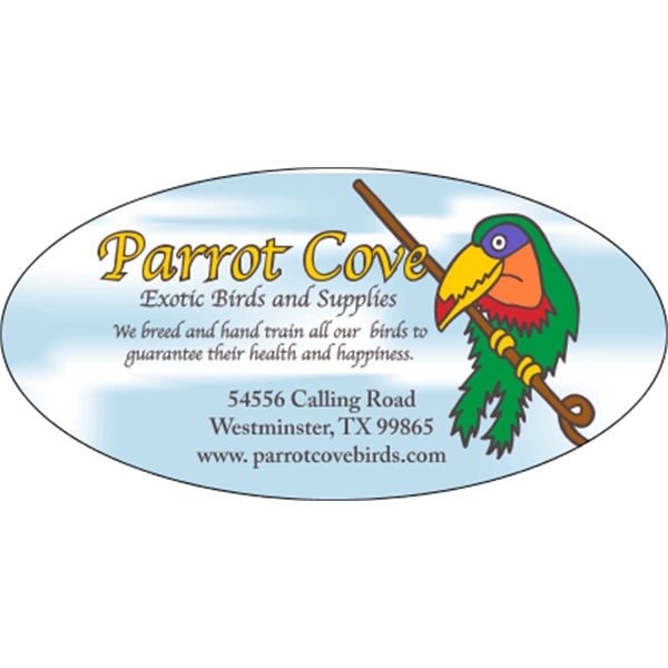 6" x 3" oval shaped decals made of removable white vinyl... from ASI 89910 Stouse, LLC