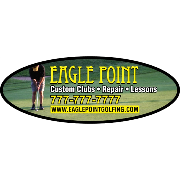 8" x 3" white vinyl decal with oval shape; suitable for... from ASI 89910 Stouse, LLC