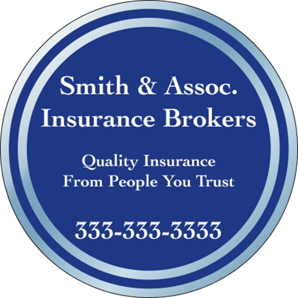 1" circle shaped decal made of chrome polyester with a one... from ASI 89910 Stouse, LLC