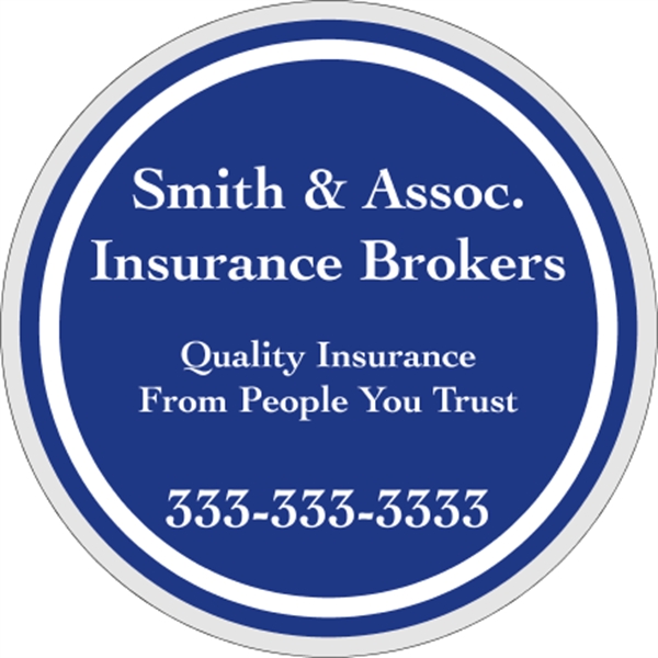 1" circle shaped decal with clear static backing and one color... from ASI 89910 Stouse, LLC