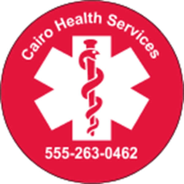 2" circle shaped decal made of removable white vinyl with a... from ASI 89910 Stouse, LLC