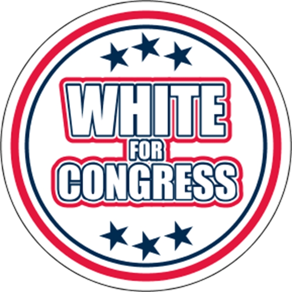 4" circle shaped white decal with static backing and a color... from ASI 89910 Stouse, LLC