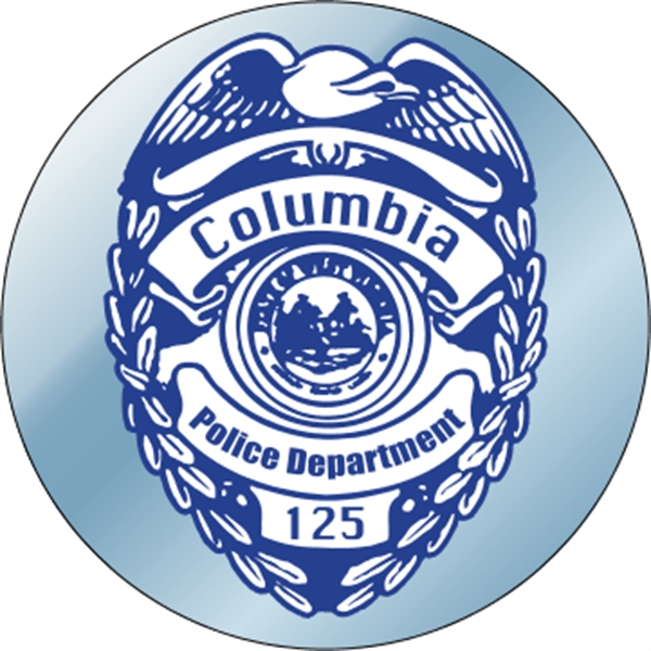 5" circle shaped decal made of chrome polyester with a one... from ASI 89910 Stouse, LLC