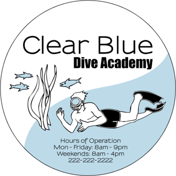 5.5" circle shaped white vinyl decal with one color imprint; suitable... from ASI 89910 Stouse, LLC