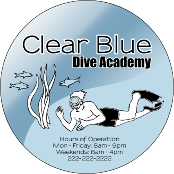 5.5" circle shaped decal made of chrome polyester with a one... from ASI 89910 Stouse, LLC