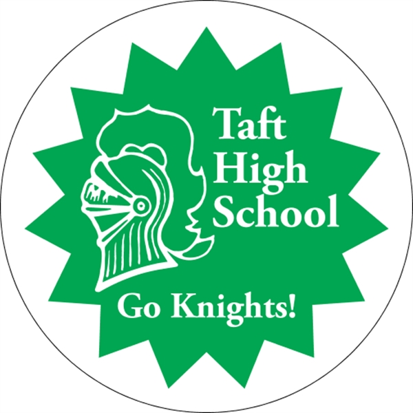 7" circle shaped white vinyl decal with one color imprint; suitable... from ASI 89910 Stouse, LLC