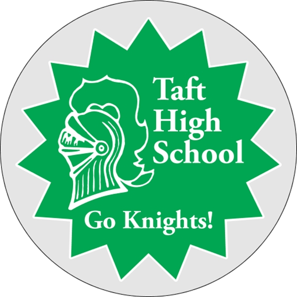 7" circle shaped decal with clear static backing and one color... from ASI 89910 Stouse, LLC