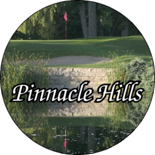 3.5" circle shaped white decal with static backing and a four... from ASI 89910 Stouse, LLC