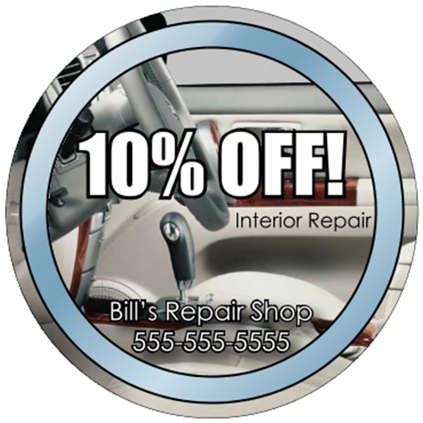 5" circle shaped decal made of chrome polyester with adhesive backing... from ASI 89910 Stouse, LLC