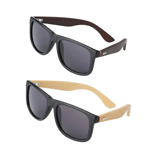 Plastic frame bamboo style temple shades plus 1 color silkscreen imprint... from ASI 37218 Athena Promo (tm)