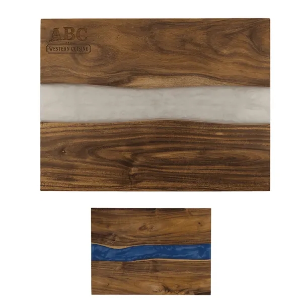 Acacia board with pearl resin, sized 15 3/4" x 11 3/4",... from ASI 72657 Active Life Promo / Apres Ski Ingrain Promo