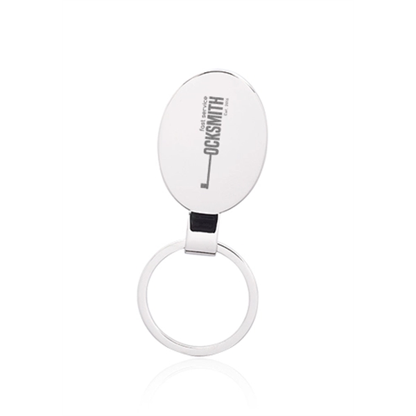 Reflection oval keychain made of zinc alloy with a shiny chrome... from ASI 39552 BEL Promo