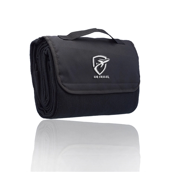 55" x 45" polyester fleece, roll-up picnic blanket with woven handle... from ASI 39552 BEL Promo