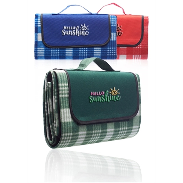 Creekside roll-up picnic blanket made of fleece, measuring 53" x 47.25",... from ASI 39552 BEL Promo