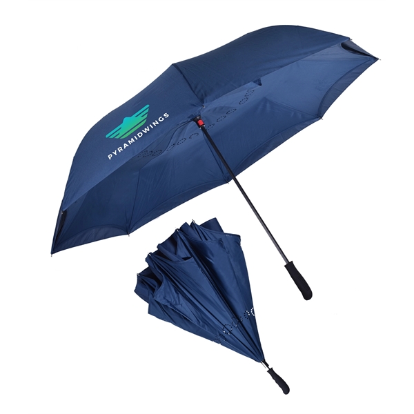 Inverted umbrella with 56" arc, manual open and close, fiberglass ribs... from ASI 76730 Peerless Umbrella Co Inc / Threads By Peerless