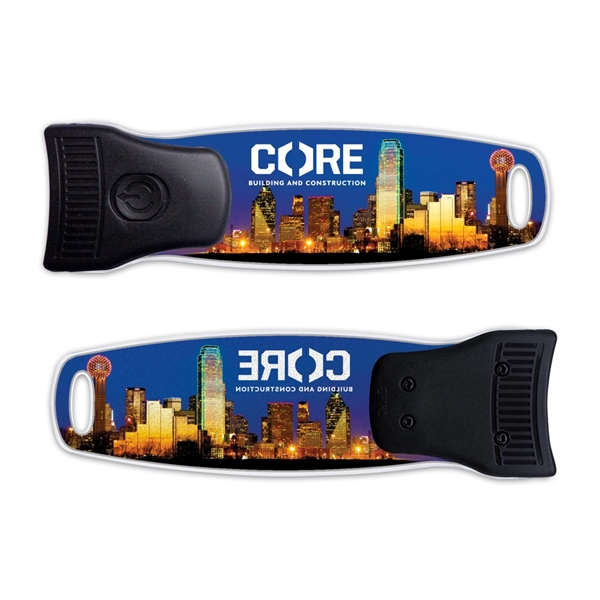 Flat flashlight with an eye-catching, see-through acrylic body.... from ASI 39850 The Bentcil Company