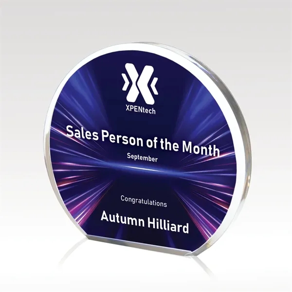 Round acrylic award with customization and size options.... from ASI 93986 Visions/Awardcraft / Visions Awards