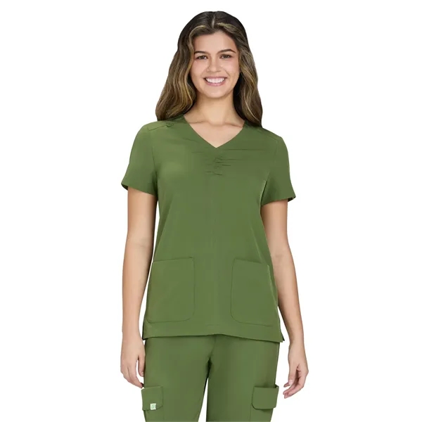 koi - Planet - Women's Shirred Chest V-Neck Enik Scrub Top... from ASI 86018 Scrub Authority / Uniform Stores