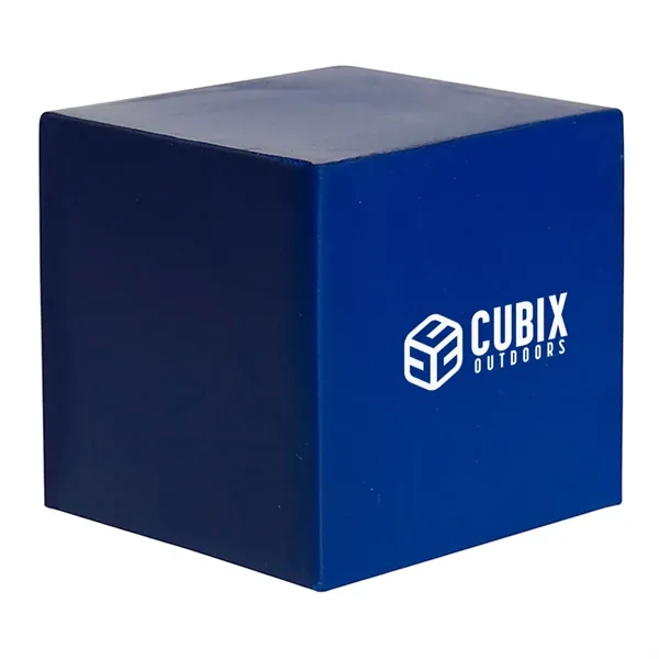 Cube shaped stress reliever made of squeezable PU material.... from ASI 63549 Jornik Manufacturing Corp