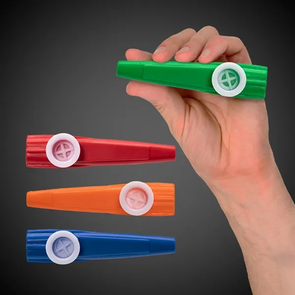 3.5" plastic kazoo with multiple color options and customization.... from ASI 42016 Brighter Promotions Inc