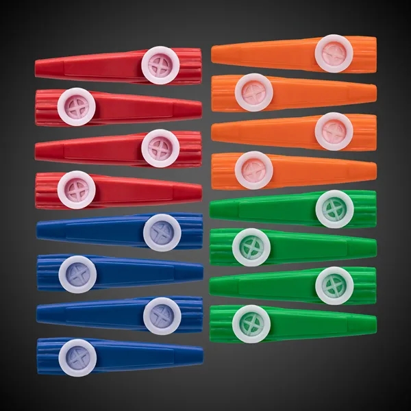 3.5" plastic kazoo with multiple color options and customization.... from ASI 42016 Brighter Promotions Inc