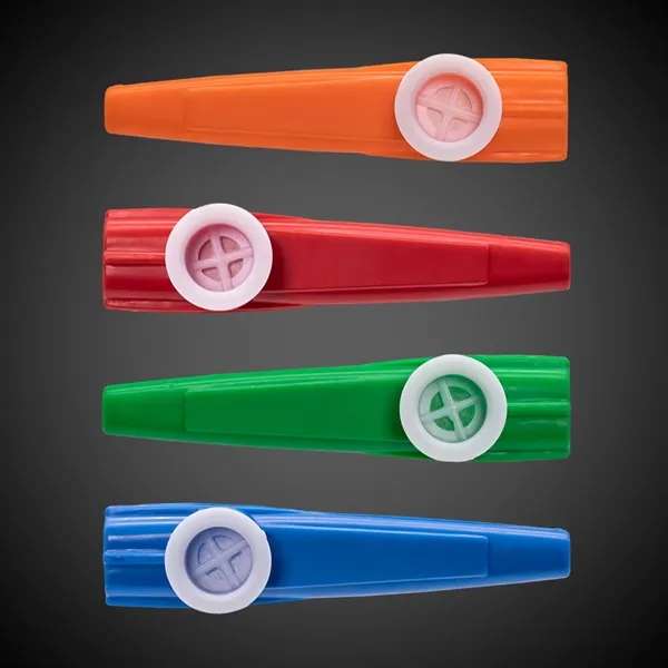 3.5" plastic kazoo with multiple color options and customization.... from ASI 42016 Brighter Promotions Inc
