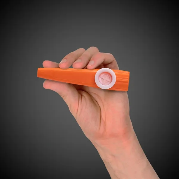 3.5" orange plastic kazoo with multiple customization options.... from ASI 42016 Brighter Promotions Inc