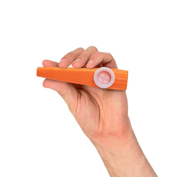 3.5" orange plastic kazoo with multiple customization options.... from ASI 42016 Brighter Promotions Inc