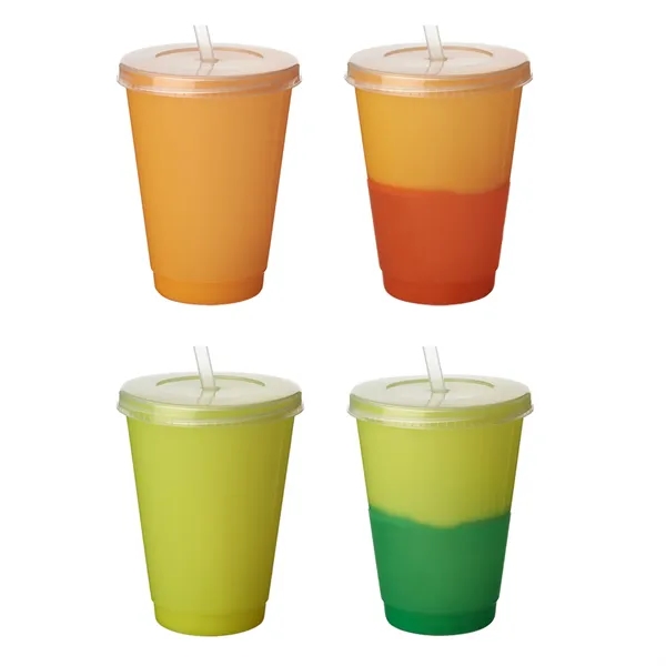 16 oz. color changing tumbler with straw and 1 color silkscreen... from ASI 37218 Athena Promo (tm)