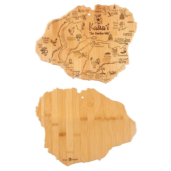 Bamboo serving/cutting board in the shape of USA destinations.... from ASI 88060 Snugz/USA Inc