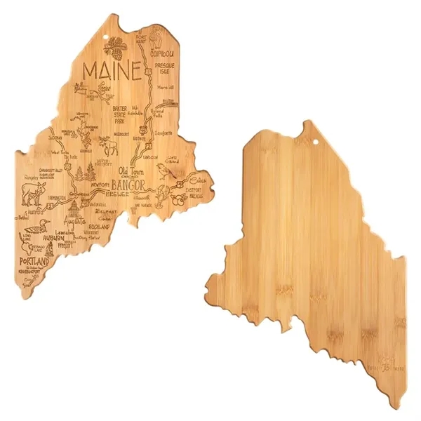 Bamboo serving/cutting board in the shape of USA destinations.... from ASI 88060 Snugz/USA Inc
