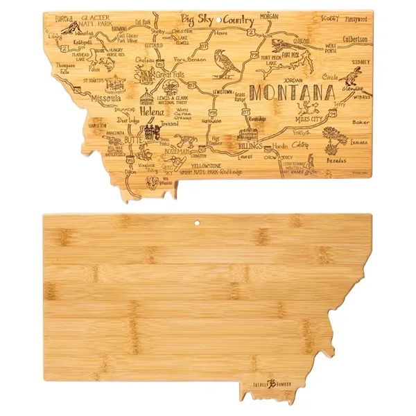 Bamboo serving/cutting board in the shape of USA destinations.... from ASI 88060 Snugz/USA Inc