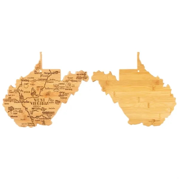 Bamboo serving/cutting board in the shape of USA destinations.... from ASI 88060 Snugz/USA Inc