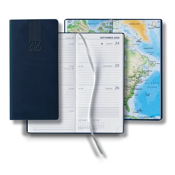 Pocket-sized upright weekly planner with 144 white pages, silver ribbon marker,... from ASI 68507 The Magnet Group / Castelli