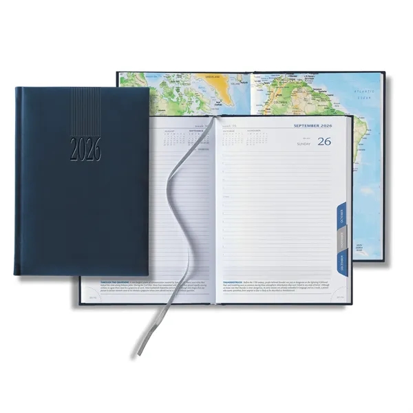 Mid-size daily planner with 416 white lined pages, tabbed sections, ribbon... from ASI 68507 The Magnet Group / Castelli