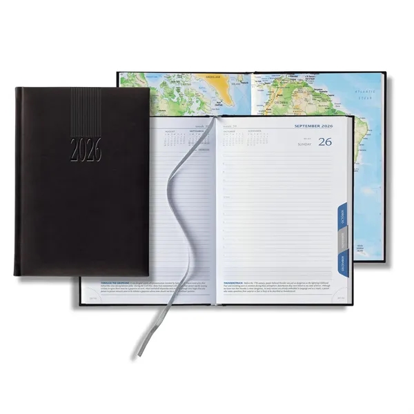 Mid-size daily planner with 416 white lined pages, tabbed sections, ribbon... from ASI 68507 The Magnet Group / Castelli
