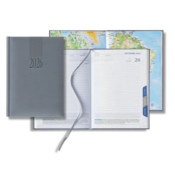 Mid-size daily planner with 416 white lined pages, tabbed sections, ribbon... from ASI 68507 The Magnet Group / Castelli