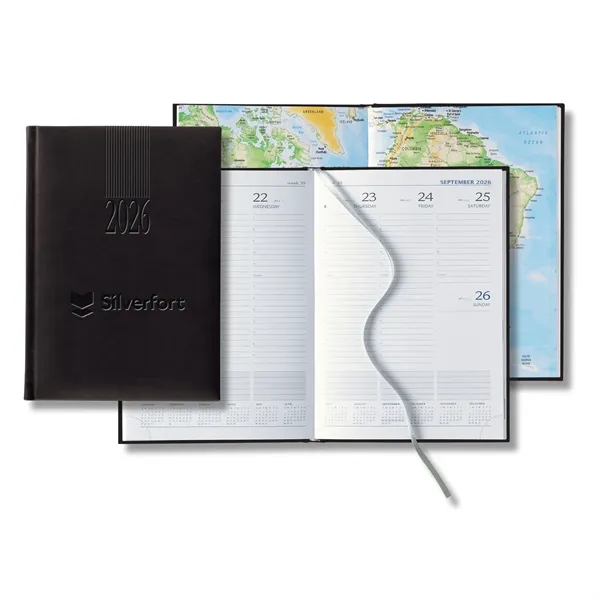 128 mid-size weekly planner with silver ribbon marker, perforated page corners... from ASI 68507 The Magnet Group / Castelli