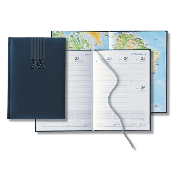 128 mid-size weekly planner with silver ribbon marker, perforated page corners... from ASI 68507 The Magnet Group / Castelli