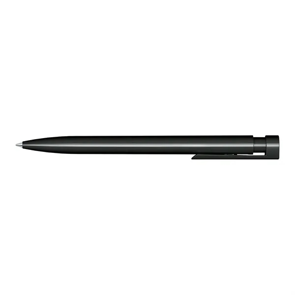 Plastic plunger-action ballpoint pen with glossy opaque barrel, pocket clip and... from ASI 68507 The Magnet Group / Castelli