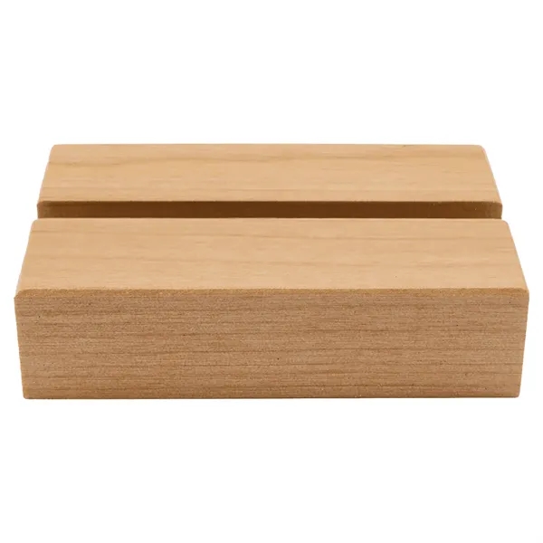 Alder wood base with selectable slot size for customized signage and... from ASI 72657 Active Life Promo / Apres Ski Ingrain Promo